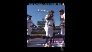 Ronald Acuna Jr. Scared By Fire At All-Star Game😂🔥#shorts