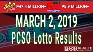 PCSO Lotto Results Today March 2, 2019 (6/55, 6/42, 6D, Swertres, STL & EZ2)