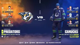 EA Sports NHL 24 Round 1 Playoffs Nashville Predators vs Vancouver Canucks game 2 (VAN leads 1-0)