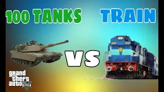 100 TANKS Vs TRAIN GTA 5 | Can we stop the train?