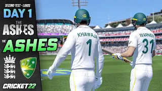 THE ASHES - Second Test - Lords Day 1 (Cricket 22)