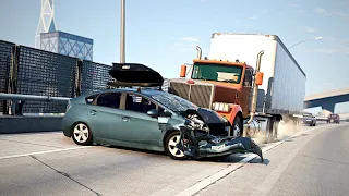BeamNG Drive - Highway Car Crashes #35