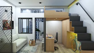 TINY APARTMENT 16sqm ( MICRO STUDIO APARTMENT 172sqft ) | SPACE SAVING IDEAS | NEVER SAY TOO SMALL