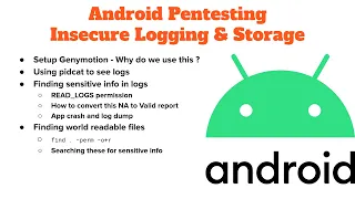 Android Pentesting | Insecure Logging & Storage + Setup Genymotion & pidcat - Pt. 02