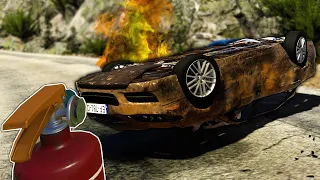 Responding to A MASSIVE Cliffside Car Crash! - Accident Gameplay