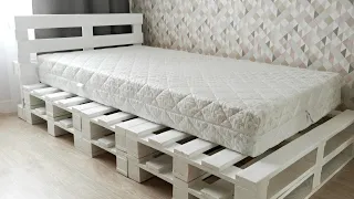 How To Make A Pallet Bed Frame - DIY Simple Bed From Pallets - How To Save Money