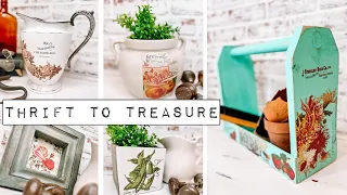 Thrift to Treasure - Upcycling 5 Thrifted Finds using the NEW IOD Transfer " Seed Catalogue" - DIY's