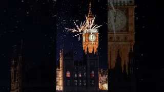 London Big Ben fireworks display new years eve countdown #shorts