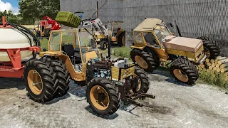 Old Valmet 702 tractor pack in action at Farm | Using old tractors and old equipment