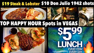 7 BEST HAPPY HOUR Eats & Drinks in VEGAS 🔥 #vegasbars vegaseats #vegas