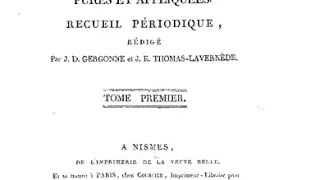 Annales de mathématiques pures et appliquées | Wikipedia audio article