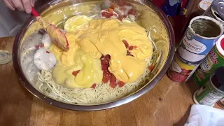 Cheesy chicken spaghetti ingredients list in description please like and subscribe for more