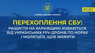 Перехоплення СБУ: рашисти на Харківщині ховаються від українських FPV-дронів по норах і моляться