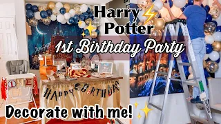 Harry Potter FIRST BIRTHDAY PARTY: THE CHOSEN ONE THEME | DECORATE WITH ME | Pieces of Jayde