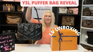 YSL MEDIUM SIZE PUFFER BAG REVEAL, WFIMG, AND COMPARISON!  LV UNBOXING TO COMPLETE MY TRIFECTA!