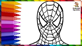 Dibuja y Colorea A Spiderman De Colores 🕷️🕸️🦸‍♂️ 🌈 Dibujos Para Niños