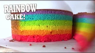 Rainbow Cake that actually bakes in rainbow layers!!