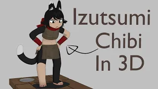 Chibi Izutsumi - Delicious in Dungeon (Dungeon Meshi) 3D Model. Anime Cat Girl In Blender
