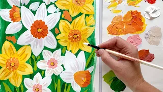 Painting Daffodils in Acrylic