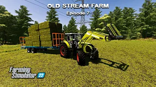 Mowing/tedding/raking/baling for contracts. Animal care | Old Stream farm | FS22 | Timelapse #7