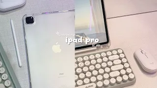 ipad pro M1 11” unboxing 📦🤍 | apple pencil 2 + aesthetic ipad accessories ˚ ༘♡ ⋆｡˚