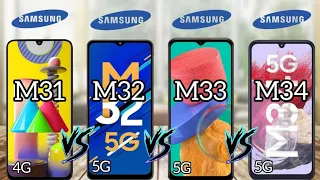 Samsung Galaxy M34 5G Vs Galaxy M33 5G Vs M32 5G Vs M31 4G | Full Comparison (2023)