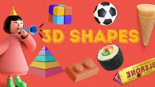 Learn 3D Shapes and Attributes: Faces, Vertices and Edges | Kids geometry