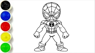 Drawing, Painting and Coloring Little SpiderMan for Kids | How To Draw #013