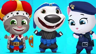 Talking Tom Splash Force King Tom vs Ninja Hank vs Officer Angela vs Roy Raccoon Gameplay