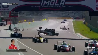 Italian Formula 4 Championship 2023. Race 3 Autodromo di Imola. Start Big Crash