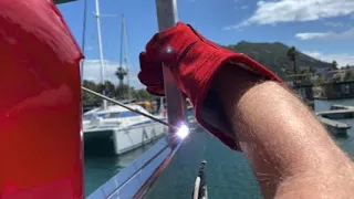 Welding and Installing a Solar Panel on a Sailboat
