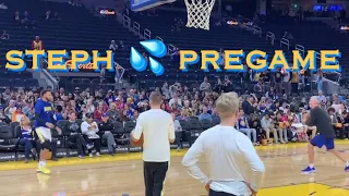 [HD] Steph Curry arena entrance and and-one with Bruce “Q” Fraser pregame before Warriors-Suns