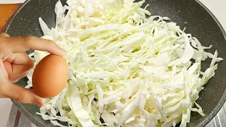 Cabbage with eggs tastes better than meat! Easy, quick and very delicious breakfast recipe!