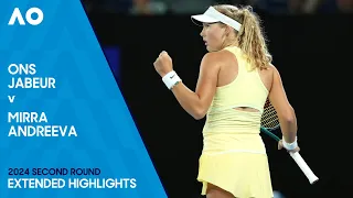 Ons Jabeur v Mirra Andreeva Extended Highlights | Australian Open 2024 Second Round