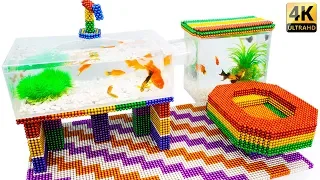 DIY - Build Amazing Toilet Aquarium Goldfish With Magnetic Balls (Satisfying) - Magnet Balls