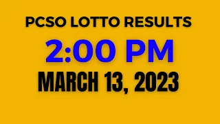 LOTTO RESULT TODAY 2PM MARCH 13, 2023 PCSO