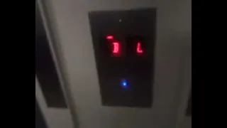 Down an elevator and up and elevator