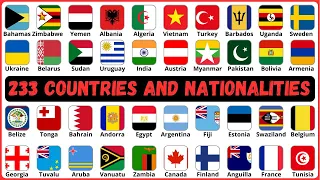 Learn 233 Countries and Their Nationalities in 25 Minutes! | English Vocabulary