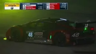 24 Hours of Daytona 2016. Two Lambos crash