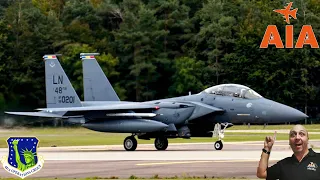 INSANE RAF Lakenheath F15 E Strike Eagle Boss Bird afterburners Take Off!