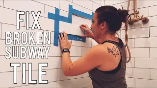 Replacing Broken/Cracked Subway Tile in Shower - DIY Repair