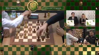 Alireza Firouzja vs Magnus Carlsen dramatic endgame! / FIDE World Blitz Championship 2019