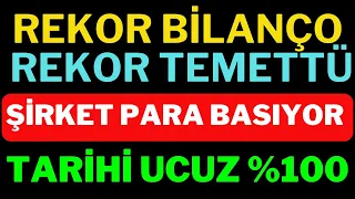 Rekor Bilanço Rekor Temettü ! Bu Hisse Para Basıyor ! Orta Vadede Zengin Edebilir, Borsa Yorumları