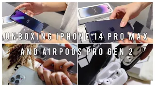 ASMR | Unboxing iPhone 14 Pro Max 512 GB Deep Purple And Airpods Pro Gen 2