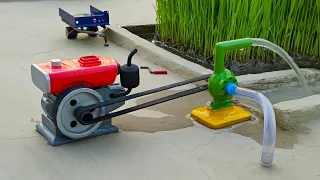 diy tractor mini well water pump diesel engine science project | @KeepMini