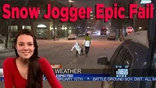 Jogger Brags About Running In Snow And Falls Right After - Instant Karma