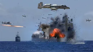 U.S. A-10 Thunderbolt II Attacking Rebel Ships in the Red Sea