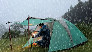 CAMPING RELAXING FOR SLEEP IN HEAVY RAIN