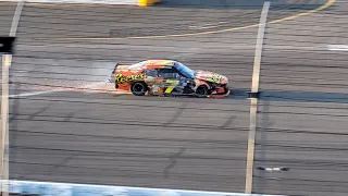 WILD last lap (and crashes) from the Nascar Xfiniy series - View from the stands at Pocono!