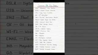 Important full forms ~ GK full forms | Daily uses important full forms
